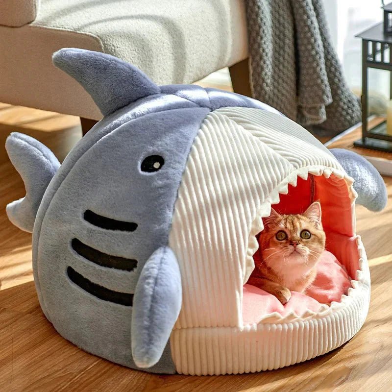 Luxury Plush Shark Pet Bed - PetsZio