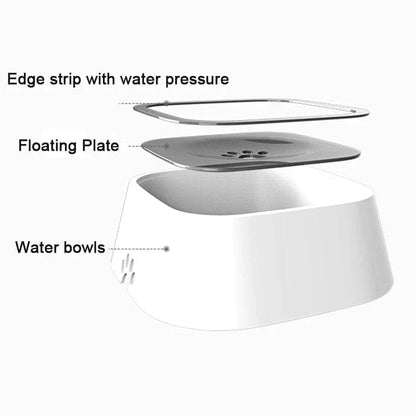 Dog Drinking Water Bowl with Floating Design - Non - Wetting, Non - Skid, Large Capacity - PetsZio
