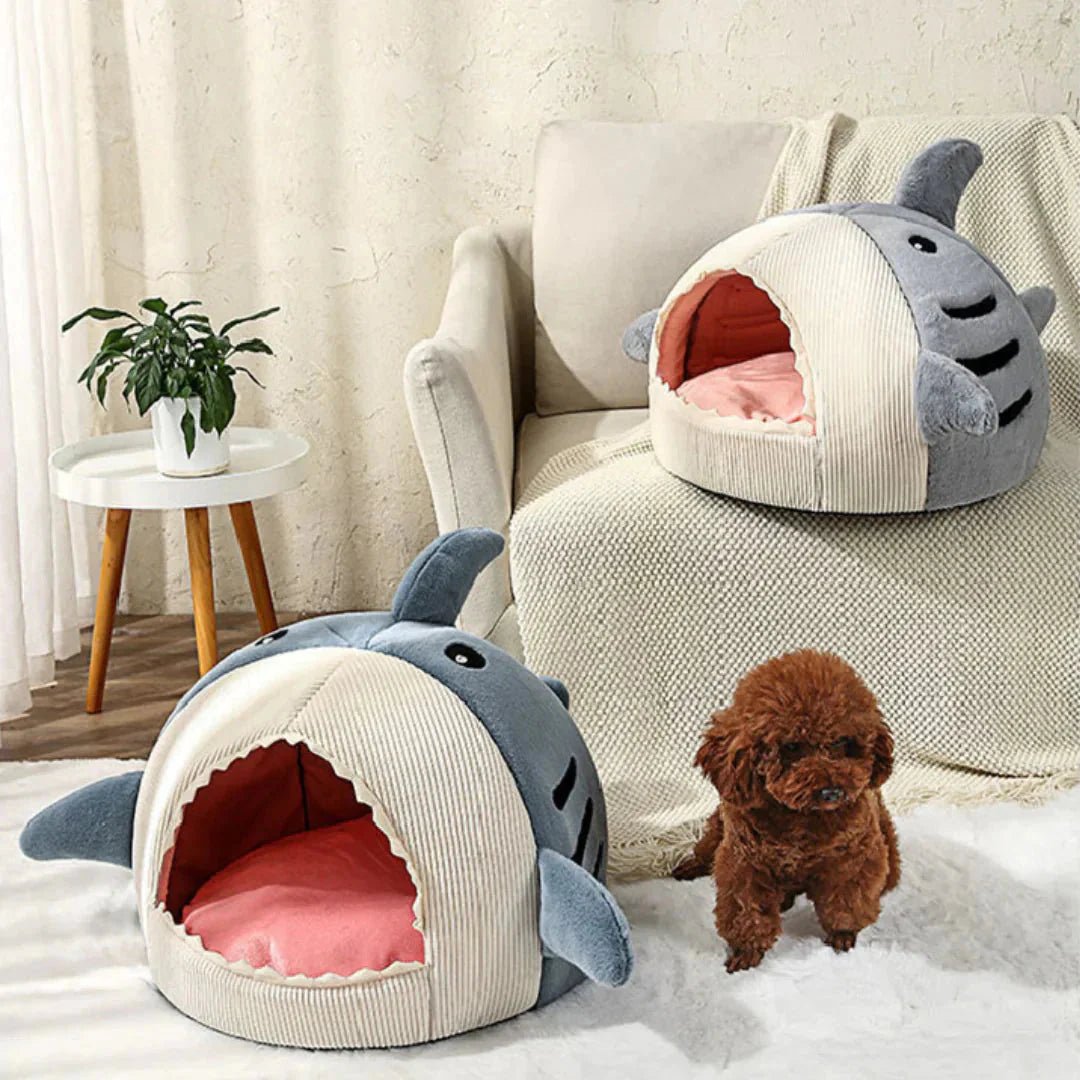 Luxury Plush Shark Pet Bed - PetsZio