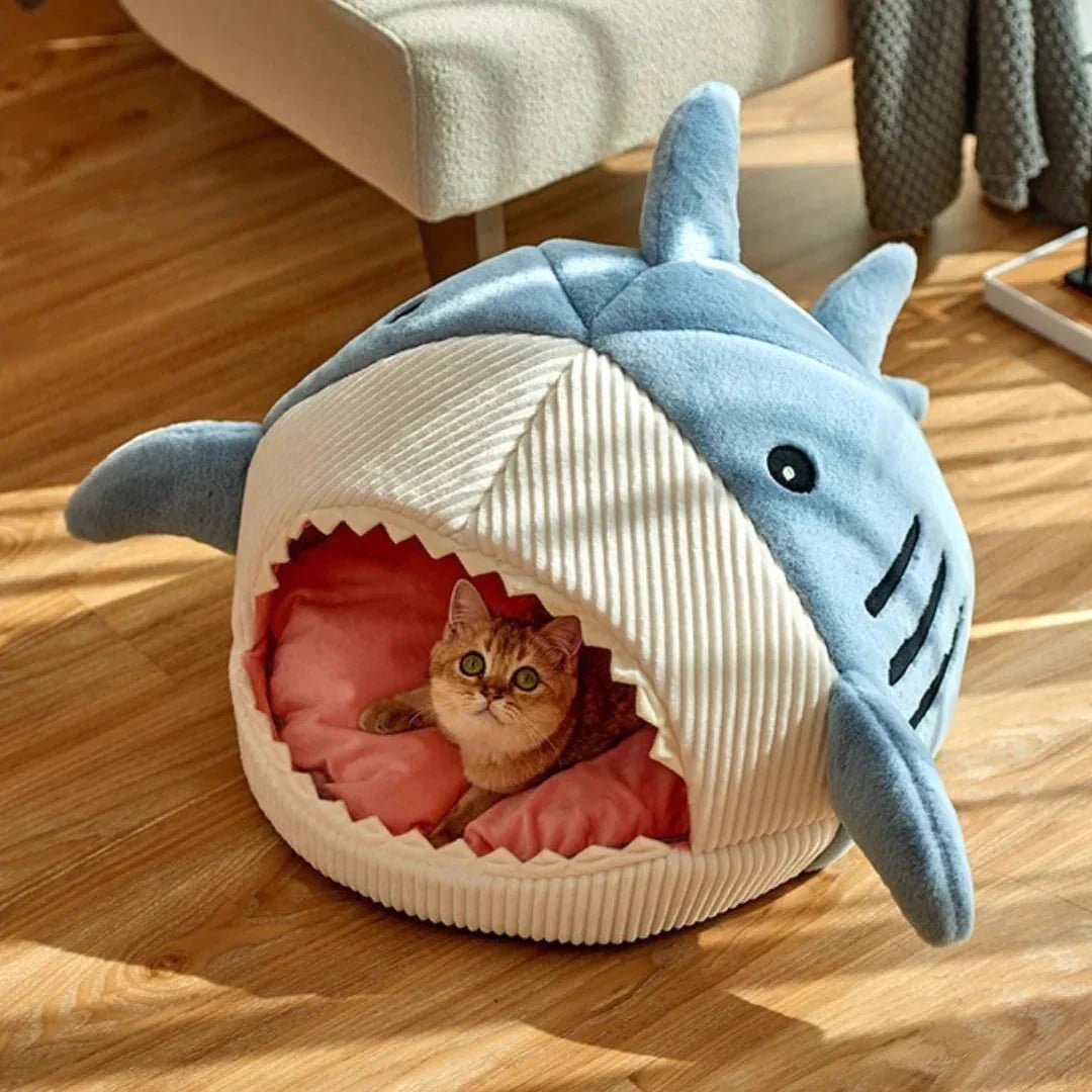 Luxury Plush Shark Pet Bed - PetsZio
