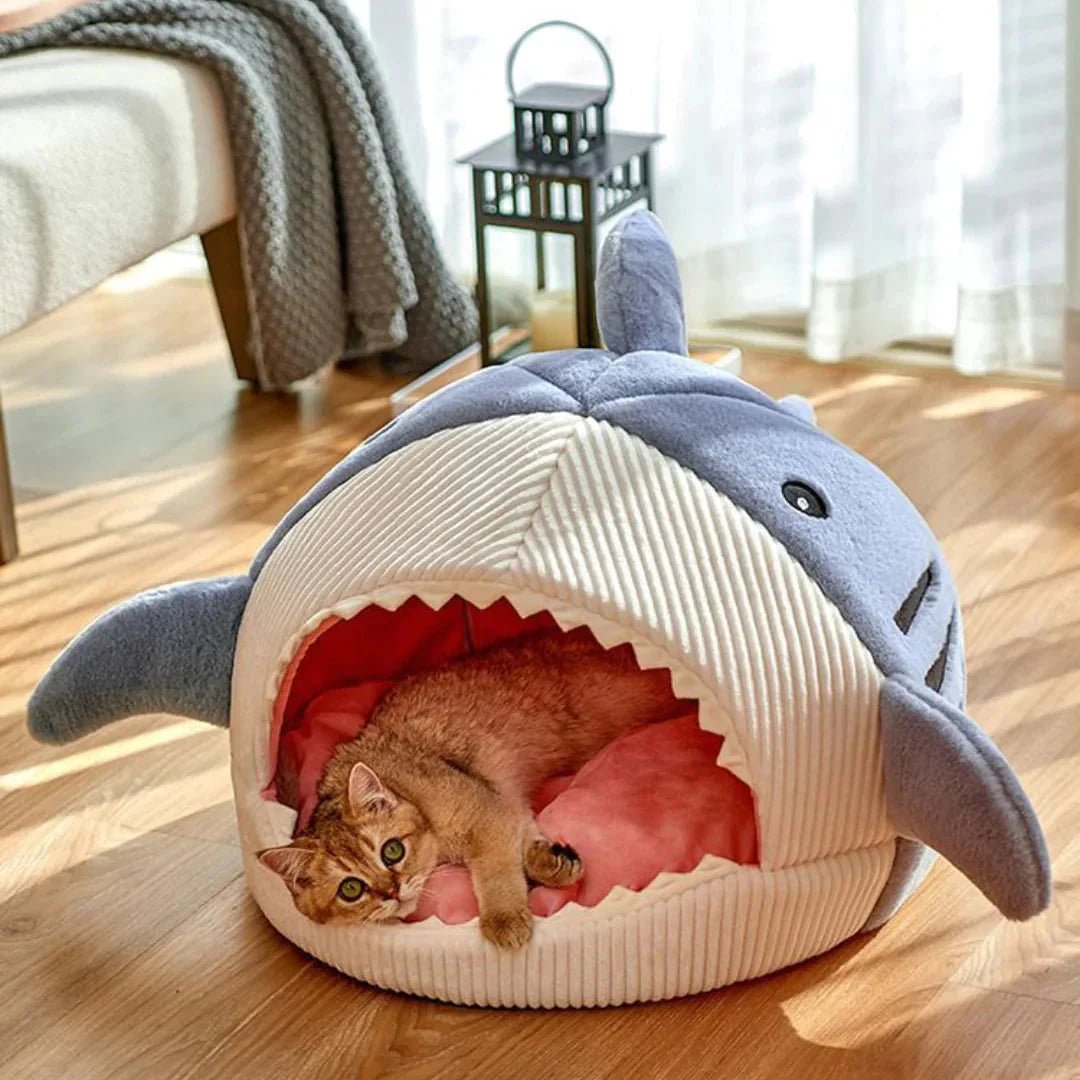 Luxury Plush Shark Pet Bed - PetsZio