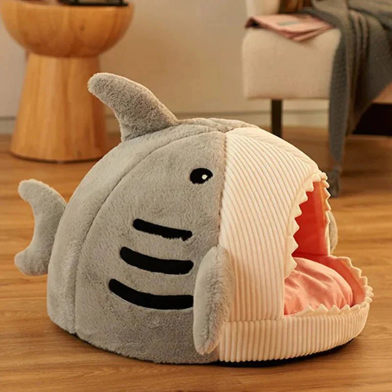 Luxury Plush Shark Pet Bed - PetsZio