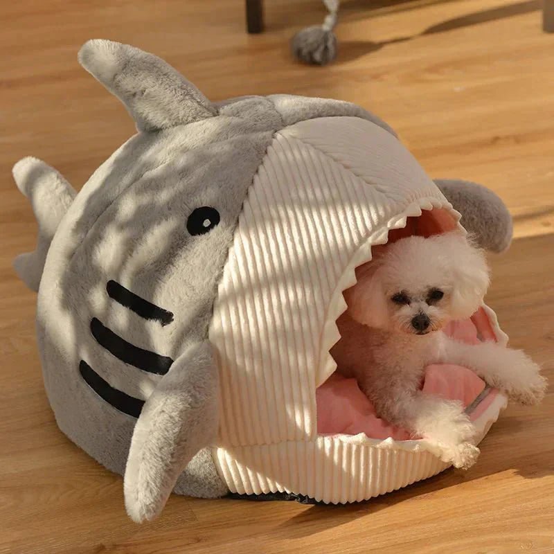 Luxury Plush Shark Pet Bed - PetsZio