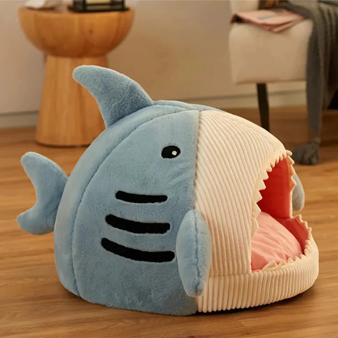 Luxury Plush Shark Pet Bed - PetsZio
